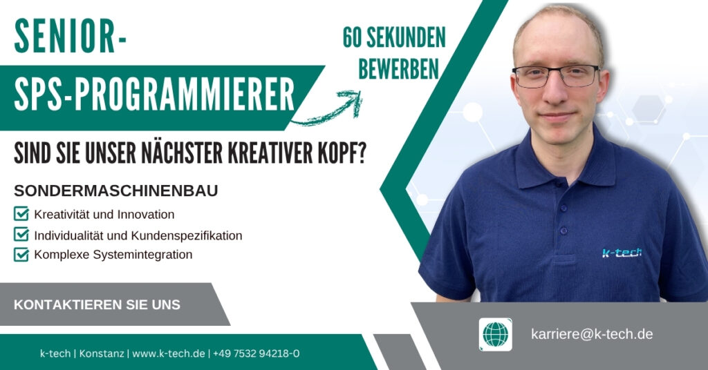 k-tech sucht ab sofort Senior SPS-Programmierer