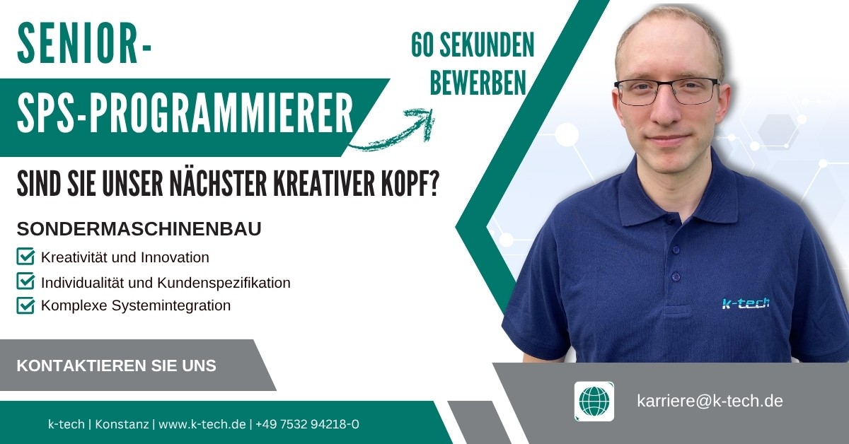 k-tech sucht ab sofort Senior SPS-Programmierer
